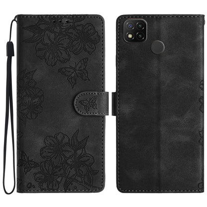Cherry Blossom Butterfly Skin Feel Embossed PU Phone Case, For Xiaomi Redmi 10, For Xiaomi Redmi Note 10 5G, For Xiaomi Redmi Note 10S, For Xiaomi Redmi Note 10 Pro Max, For Xiaomi Redmi Note 10 Pro, For Xiaomi Redmi Note 10 4G                         ...