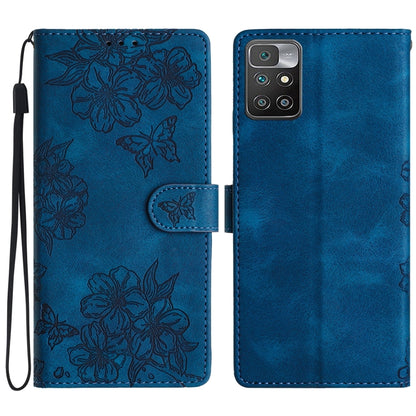 Cherry Blossom Butterfly Skin Feel Embossed PU Phone Case, For Xiaomi Redmi 10, For Xiaomi Redmi Note 10 5G, For Xiaomi Redmi Note 10S, For Xiaomi Redmi Note 10 Pro Max, For Xiaomi Redmi Note 10 Pro, For Xiaomi Redmi Note 10 4G                         ...