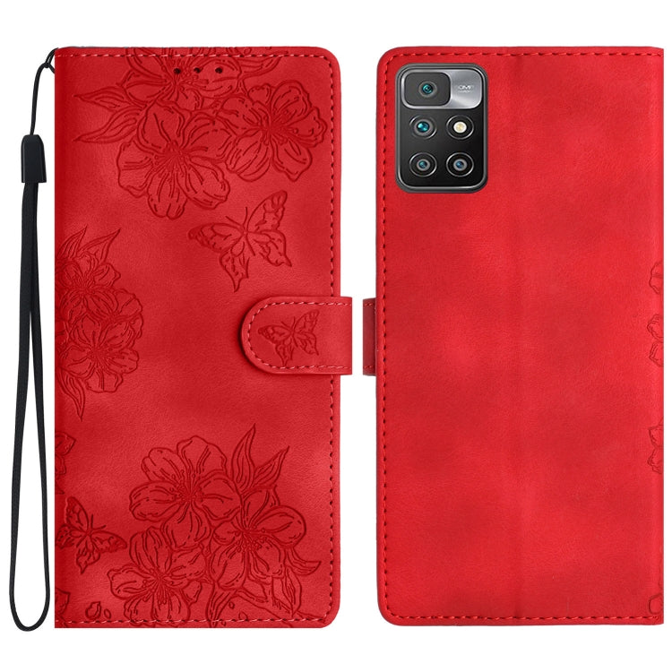 Cherry Blossom Butterfly Skin Feel Embossed PU Phone Case, For Xiaomi Redmi 13C 4G Global, For Xiaomi Redmi 12, For Xiaomi Redmi Note 12S, For Xiaomi Redmi Note 12 Global, For Xiaomi Redmi Note 12 Pro Global, For Xiaomi Redmi A1                        ...