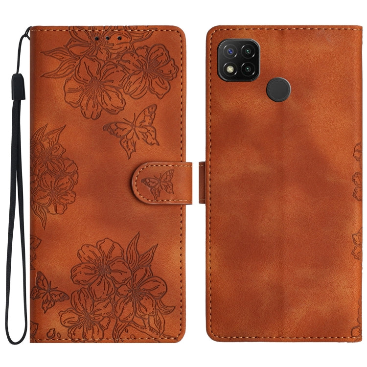Cherry Blossom Butterfly Skin Feel Embossed PU Phone Case, For Xiaomi Redmi 13C 4G Global, For Xiaomi Redmi 12, For Xiaomi Redmi Note 12S, For Xiaomi Redmi Note 12 Global, For Xiaomi Redmi Note 12 Pro Global, For Xiaomi Redmi A1                        ...