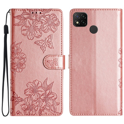 Cherry Blossom Butterfly Skin Feel Embossed PU Phone Case, For Xiaomi Redmi 13C 4G Global, For Xiaomi Redmi 12, For Xiaomi Redmi Note 12S, For Xiaomi Redmi Note 12 Global, For Xiaomi Redmi Note 12 Pro Global, For Xiaomi Redmi A1                        ...