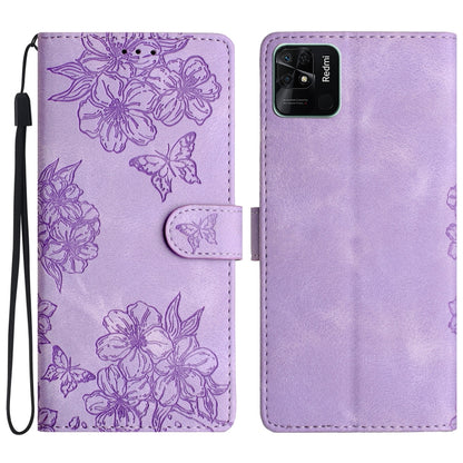 Cherry Blossom Butterfly Skin Feel Embossed PU Phone Case, For Xiaomi Redmi 13C 4G Global, For Xiaomi Redmi 12, For Xiaomi Redmi Note 12S, For Xiaomi Redmi Note 12 Global, For Xiaomi Redmi Note 12 Pro Global, For Xiaomi Redmi A1                        ...