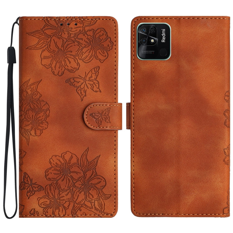 Cherry Blossom Butterfly Skin Feel Embossed PU Phone Case, For Xiaomi Redmi 13C 4G Global, For Xiaomi Redmi 12, For Xiaomi Redmi Note 12S, For Xiaomi Redmi Note 12 Global, For Xiaomi Redmi Note 12 Pro Global, For Xiaomi Redmi A1                        ...