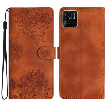 Cherry Blossom Butterfly Skin Feel Embossed PU Phone Case, For Xiaomi Redmi 13C 4G Global, For Xiaomi Redmi 12, For Xiaomi Redmi Note 12S, For Xiaomi Redmi Note 12 Global, For Xiaomi Redmi Note 12 Pro Global, For Xiaomi Redmi A1                        ...