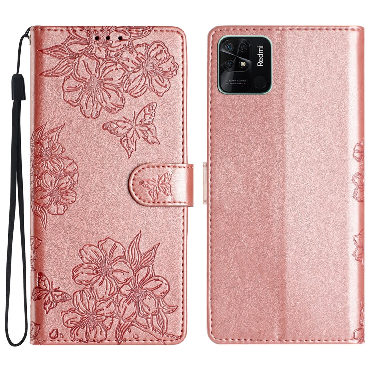 Cherry Blossom Butterfly Skin Feel Embossed PU Phone Case, For Xiaomi Redmi 13C 4G Global, For Xiaomi Redmi 12, For Xiaomi Redmi Note 12S, For Xiaomi Redmi Note 12 Global, For Xiaomi Redmi Note 12 Pro Global, For Xiaomi Redmi A1                        ...