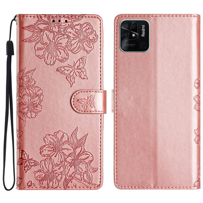 Cherry Blossom Butterfly Skin Feel Embossed PU Phone Case, For Xiaomi Redmi 13C 4G Global, For Xiaomi Redmi 12, For Xiaomi Redmi Note 12S, For Xiaomi Redmi Note 12 Global, For Xiaomi Redmi Note 12 Pro Global, For Xiaomi Redmi A1                        ...