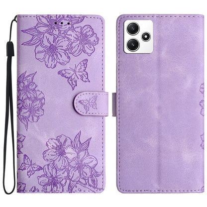 Cherry Blossom Butterfly Skin Feel Embossed PU Phone Case, For Xiaomi Redmi 13C 4G Global, For Xiaomi Redmi 12, For Xiaomi Redmi Note 12S, For Xiaomi Redmi Note 12 Global, For Xiaomi Redmi Note 12 Pro Global, For Xiaomi Redmi A1                        ...