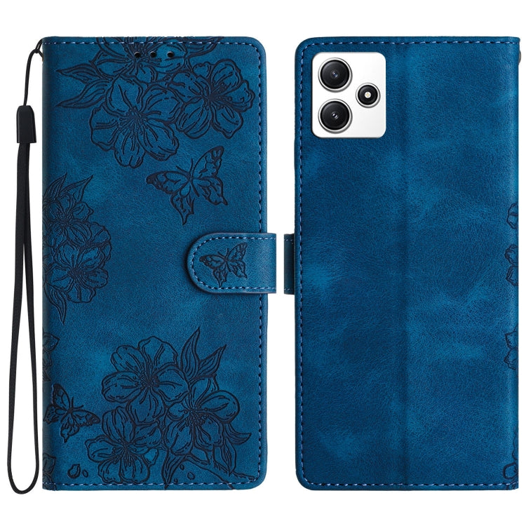 Cherry Blossom Butterfly Skin Feel Embossed PU Phone Case, For Xiaomi Redmi 13C 4G Global, For Xiaomi Redmi 12, For Xiaomi Redmi Note 12S, For Xiaomi Redmi Note 12 Global, For Xiaomi Redmi Note 12 Pro Global, For Xiaomi Redmi A1                        ...
