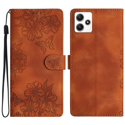 Cherry Blossom Butterfly Skin Feel Embossed PU Phone Case, For Xiaomi Redmi 13C 4G Global, For Xiaomi Redmi 12, For Xiaomi Redmi Note 12S, For Xiaomi Redmi Note 12 Global, For Xiaomi Redmi Note 12 Pro Global, For Xiaomi Redmi A1                        ...