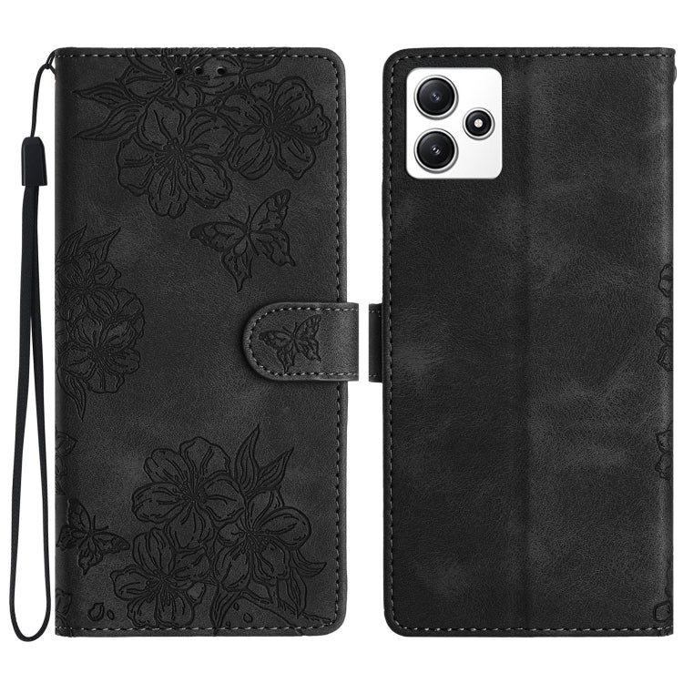 Cherry Blossom Butterfly Skin Feel Embossed PU Phone Case, For Xiaomi Redmi 13C 4G Global, For Xiaomi Redmi 12, For Xiaomi Redmi Note 12S, For Xiaomi Redmi Note 12 Global, For Xiaomi Redmi Note 12 Pro Global, For Xiaomi Redmi A1                        ...