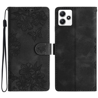 Cherry Blossom Butterfly Skin Feel Embossed PU Phone Case, For Xiaomi Redmi 13C 4G Global, For Xiaomi Redmi 12, For Xiaomi Redmi Note 12S, For Xiaomi Redmi Note 12 Global, For Xiaomi Redmi Note 12 Pro Global, For Xiaomi Redmi A1                        ...