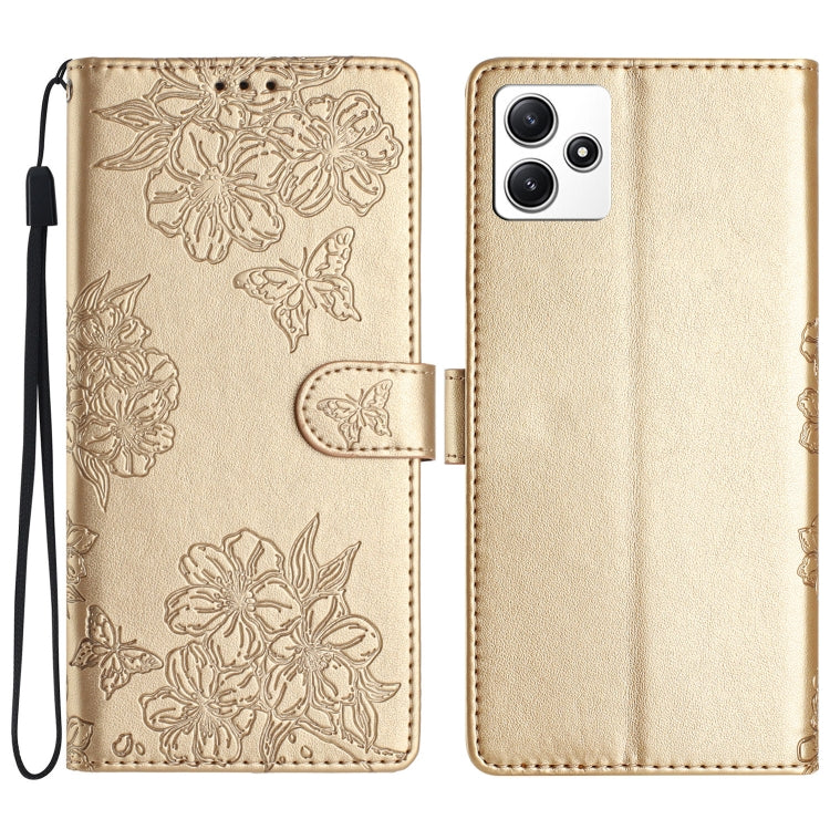 Cherry Blossom Butterfly Skin Feel Embossed PU Phone Case, For Xiaomi Redmi 13C 4G Global, For Xiaomi Redmi 12, For Xiaomi Redmi Note 12S, For Xiaomi Redmi Note 12 Global, For Xiaomi Redmi Note 12 Pro Global, For Xiaomi Redmi A1                        ...