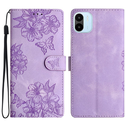 Cherry Blossom Butterfly Skin Feel Embossed PU Phone Case, For Xiaomi Redmi 13C 4G Global, For Xiaomi Redmi 12, For Xiaomi Redmi Note 12S, For Xiaomi Redmi Note 12 Global, For Xiaomi Redmi Note 12 Pro Global, For Xiaomi Redmi A1                        ...