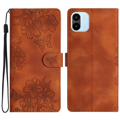 Cherry Blossom Butterfly Skin Feel Embossed PU Phone Case, For Xiaomi Redmi 13C 4G Global, For Xiaomi Redmi 12, For Xiaomi Redmi Note 12S, For Xiaomi Redmi Note 12 Global, For Xiaomi Redmi Note 12 Pro Global, For Xiaomi Redmi A1                        ...