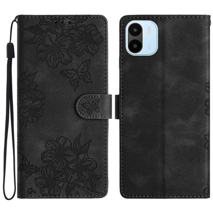 Cherry Blossom Butterfly Skin Feel Embossed PU Phone Case, For Xiaomi Redmi 13C 4G Global, For Xiaomi Redmi 12, For Xiaomi Redmi Note 12S, For Xiaomi Redmi Note 12 Global, For Xiaomi Redmi Note 12 Pro Global, For Xiaomi Redmi A1                        ...