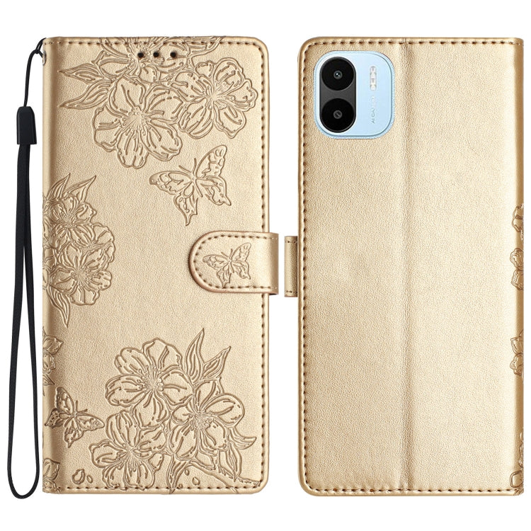 Cherry Blossom Butterfly Skin Feel Embossed PU Phone Case, For Xiaomi Redmi 13C 4G Global, For Xiaomi Redmi 12, For Xiaomi Redmi Note 12S, For Xiaomi Redmi Note 12 Global, For Xiaomi Redmi Note 12 Pro Global, For Xiaomi Redmi A1                        ...