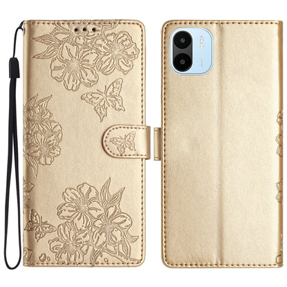 Cherry Blossom Butterfly Skin Feel Embossed PU Phone Case, For Xiaomi Redmi 13C 4G Global, For Xiaomi Redmi 12, For Xiaomi Redmi Note 12S, For Xiaomi Redmi Note 12 Global, For Xiaomi Redmi Note 12 Pro Global, For Xiaomi Redmi A1                        ...