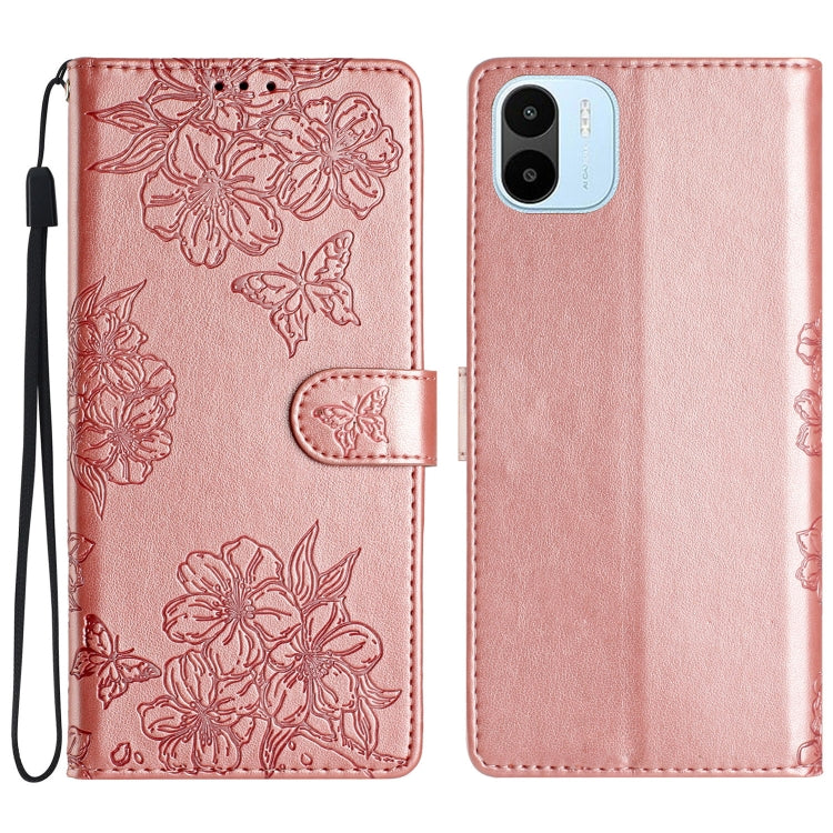 Cherry Blossom Butterfly Skin Feel Embossed PU Phone Case, For Xiaomi Redmi 13C 4G Global, For Xiaomi Redmi 12, For Xiaomi Redmi Note 12S, For Xiaomi Redmi Note 12 Global, For Xiaomi Redmi Note 12 Pro Global, For Xiaomi Redmi A1                        ...