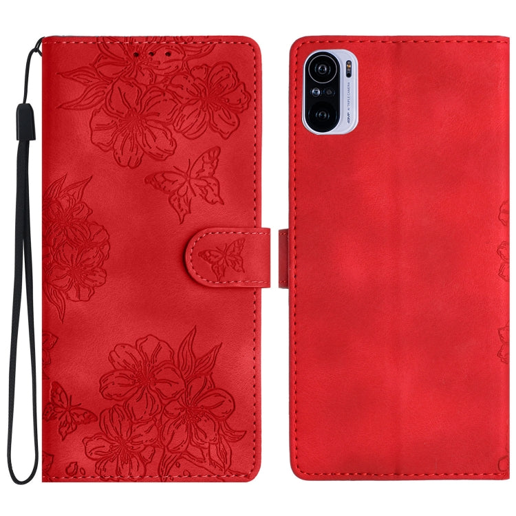 Cherry Blossom Butterfly Skin Feel Embossed PU Phone Case, For Xiaomi Redmi 10, For Xiaomi Redmi Note 10 5G, For Xiaomi Redmi Note 10S, For Xiaomi Redmi Note 10 Pro Max, For Xiaomi Redmi Note 10 Pro, For Xiaomi Redmi Note 10 4G                         ...