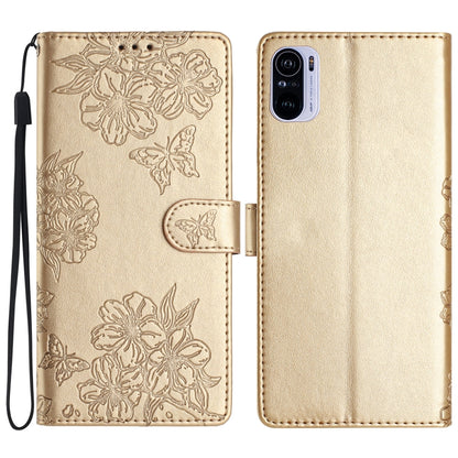 Cherry Blossom Butterfly Skin Feel Embossed PU Phone Case, For Xiaomi Redmi 10, For Xiaomi Redmi Note 10 5G, For Xiaomi Redmi Note 10S, For Xiaomi Redmi Note 10 Pro Max, For Xiaomi Redmi Note 10 Pro, For Xiaomi Redmi Note 10 4G                         ...