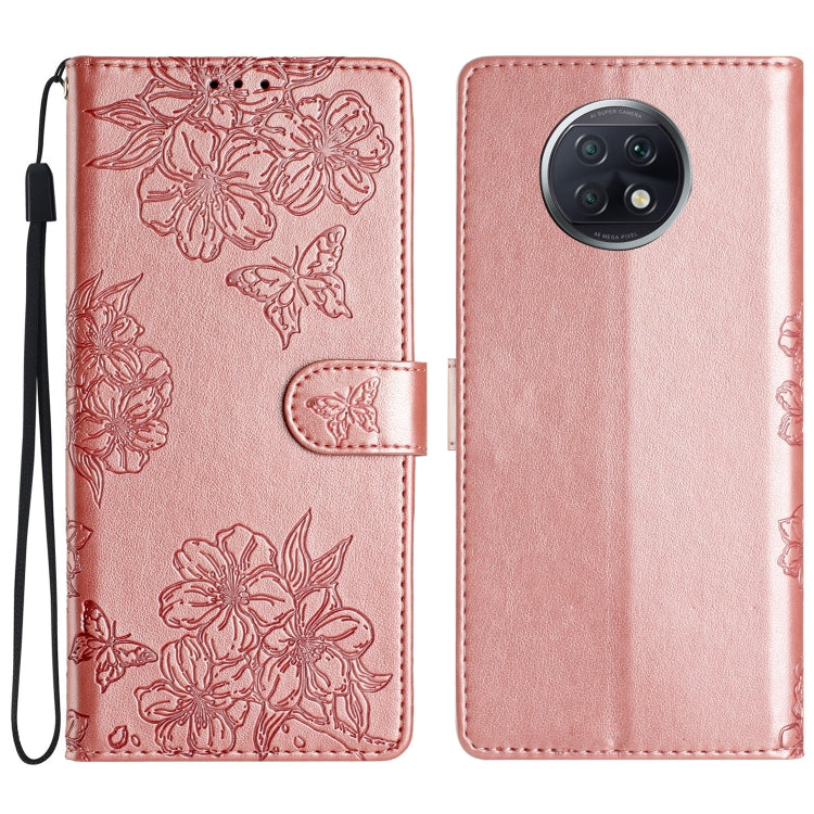Cherry Blossom Butterfly Skin Feel Embossed PU Phone Case, For Xiaomi Redmi 10, For Xiaomi Redmi Note 10 5G, For Xiaomi Redmi Note 10S, For Xiaomi Redmi Note 10 Pro Max, For Xiaomi Redmi Note 10 Pro, For Xiaomi Redmi Note 10 4G                         ...
