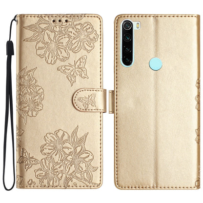 Cherry Blossom Butterfly Skin Feel Embossed PU Phone Case, For Xiaomi Redmi 10, For Xiaomi Redmi Note 10 5G, For Xiaomi Redmi Note 10S, For Xiaomi Redmi Note 10 Pro Max, For Xiaomi Redmi Note 10 Pro, For Xiaomi Redmi Note 10 4G                         ...