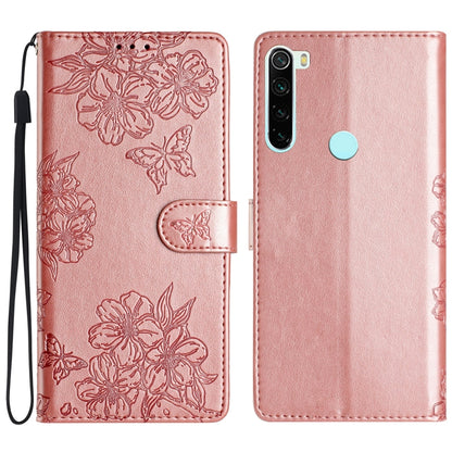 Cherry Blossom Butterfly Skin Feel Embossed PU Phone Case, For Xiaomi Redmi 10, For Xiaomi Redmi Note 10 5G, For Xiaomi Redmi Note 10S, For Xiaomi Redmi Note 10 Pro Max, For Xiaomi Redmi Note 10 Pro, For Xiaomi Redmi Note 10 4G                         ...