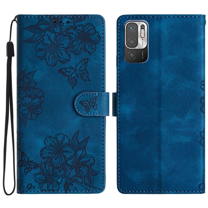 Cherry Blossom Butterfly Skin Feel Embossed PU Phone Case, For Xiaomi Redmi 10, For Xiaomi Redmi Note 10 5G, For Xiaomi Redmi Note 10S, For Xiaomi Redmi Note 10 Pro Max, For Xiaomi Redmi Note 10 Pro, For Xiaomi Redmi Note 10 4G                         ...