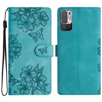 Cherry Blossom Butterfly Skin Feel Embossed PU Phone Case, For Xiaomi Redmi 10, For Xiaomi Redmi Note 10 5G, For Xiaomi Redmi Note 10S, For Xiaomi Redmi Note 10 Pro Max, For Xiaomi Redmi Note 10 Pro, For Xiaomi Redmi Note 10 4G                         ...