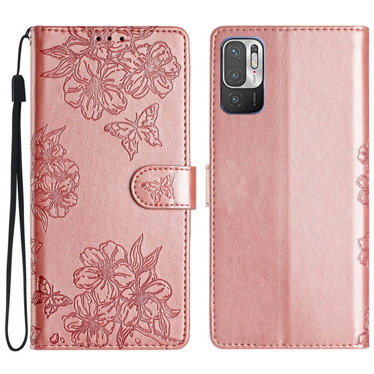 Cherry Blossom Butterfly Skin Feel Embossed PU Phone Case, For Xiaomi Redmi 10, For Xiaomi Redmi Note 10 5G, For Xiaomi Redmi Note 10S, For Xiaomi Redmi Note 10 Pro Max, For Xiaomi Redmi Note 10 Pro, For Xiaomi Redmi Note 10 4G                         ...