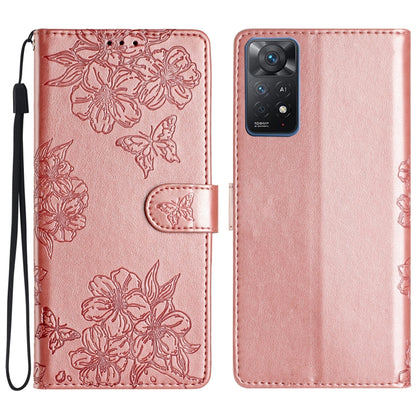 Cherry Blossom Butterfly Skin Feel Embossed PU Phone Case, For Xiaomi Redmi 13C 4G Global, For Xiaomi Redmi 12, For Xiaomi Redmi Note 12S, For Xiaomi Redmi Note 12 Global, For Xiaomi Redmi Note 12 Pro Global, For Xiaomi Redmi A1                        ...
