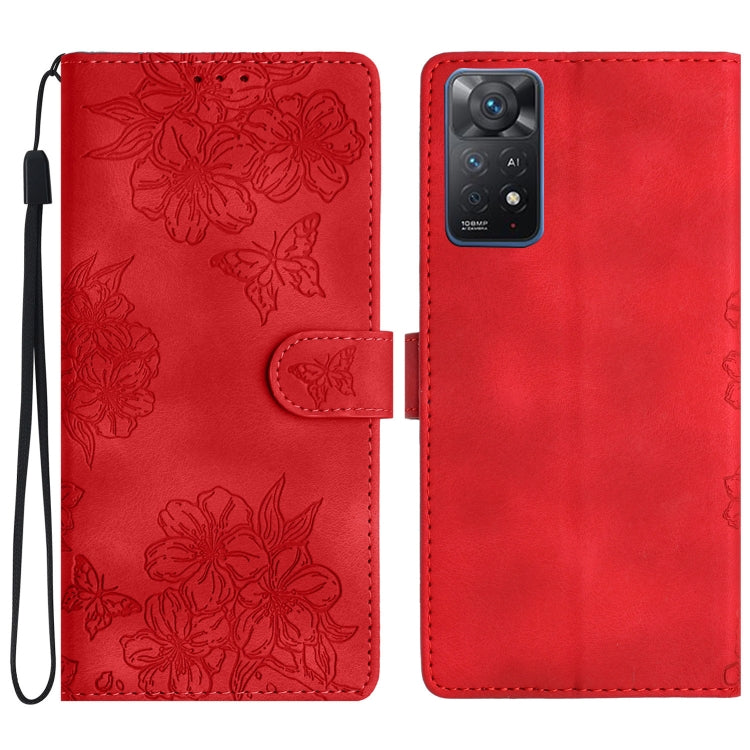 Cherry Blossom Butterfly Skin Feel Embossed PU Phone Case, For Xiaomi Redmi 13C 4G Global, For Xiaomi Redmi 12, For Xiaomi Redmi Note 12S, For Xiaomi Redmi Note 12 Global, For Xiaomi Redmi Note 12 Pro Global, For Xiaomi Redmi A1                        ...