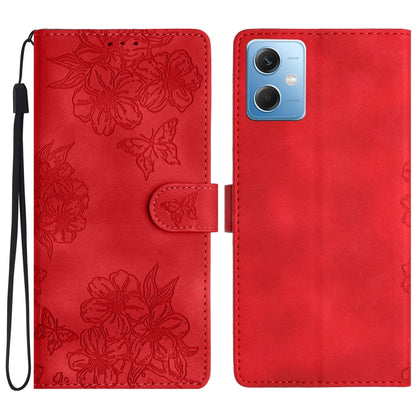 Cherry Blossom Butterfly Skin Feel Embossed PU Phone Case, For Xiaomi Redmi 13C 4G Global, For Xiaomi Redmi 12, For Xiaomi Redmi Note 12S, For Xiaomi Redmi Note 12 Global, For Xiaomi Redmi Note 12 Pro Global, For Xiaomi Redmi A1                        ...