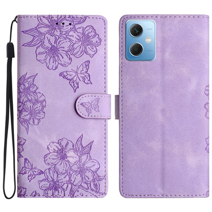 Cherry Blossom Butterfly Skin Feel Embossed PU Phone Case, For Xiaomi Redmi 13C 4G Global, For Xiaomi Redmi 12, For Xiaomi Redmi Note 12S, For Xiaomi Redmi Note 12 Global, For Xiaomi Redmi Note 12 Pro Global, For Xiaomi Redmi A1                        ...
