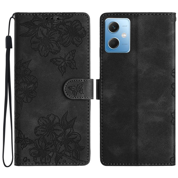 Cherry Blossom Butterfly Skin Feel Embossed PU Phone Case, For Xiaomi Redmi 13C 4G Global, For Xiaomi Redmi 12, For Xiaomi Redmi Note 12S, For Xiaomi Redmi Note 12 Global, For Xiaomi Redmi Note 12 Pro Global, For Xiaomi Redmi A1                        ...