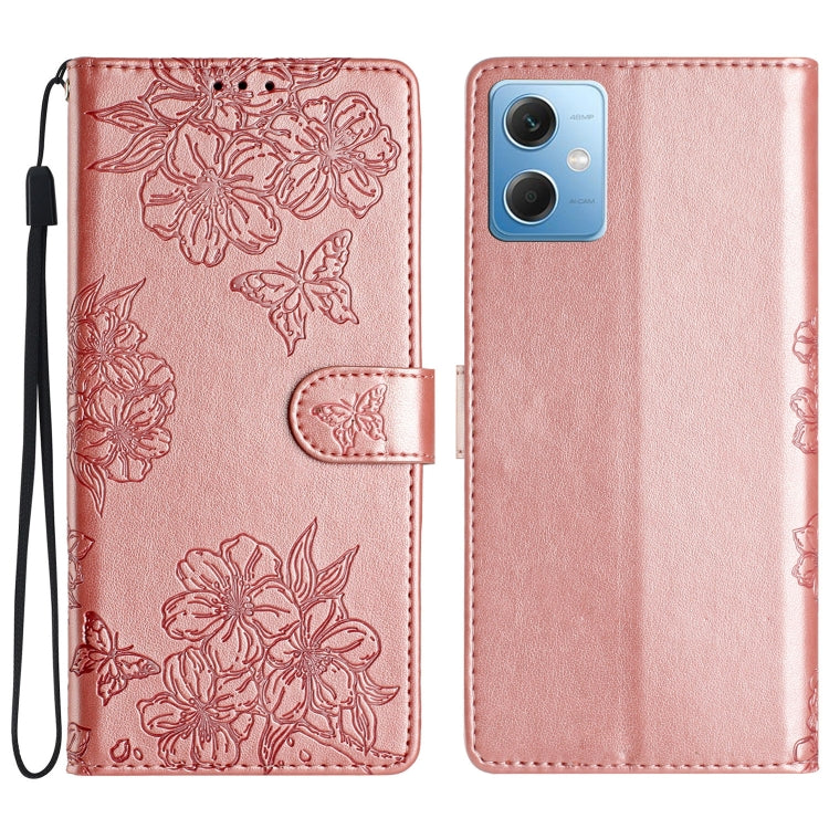 Cherry Blossom Butterfly Skin Feel Embossed PU Phone Case, For Xiaomi Redmi 13C 4G Global, For Xiaomi Redmi 12, For Xiaomi Redmi Note 12S, For Xiaomi Redmi Note 12 Global, For Xiaomi Redmi Note 12 Pro Global, For Xiaomi Redmi A1                        ...