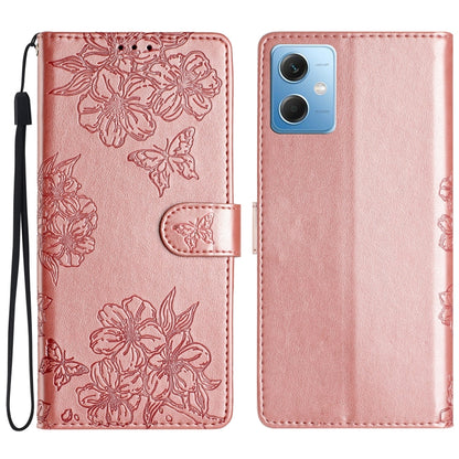 Cherry Blossom Butterfly Skin Feel Embossed PU Phone Case, For Xiaomi Redmi 13C 4G Global, For Xiaomi Redmi 12, For Xiaomi Redmi Note 12S, For Xiaomi Redmi Note 12 Global, For Xiaomi Redmi Note 12 Pro Global, For Xiaomi Redmi A1                        ...