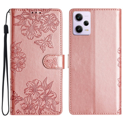 Cherry Blossom Butterfly Skin Feel Embossed PU Phone Case, For Xiaomi Redmi 13C 4G Global, For Xiaomi Redmi 12, For Xiaomi Redmi Note 12S, For Xiaomi Redmi Note 12 Global, For Xiaomi Redmi Note 12 Pro Global, For Xiaomi Redmi A1                        ...
