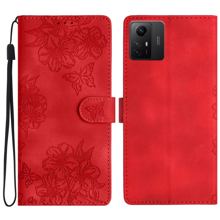 Cherry Blossom Butterfly Skin Feel Embossed PU Phone Case, For Xiaomi Redmi 13C 4G Global, For Xiaomi Redmi 12, For Xiaomi Redmi Note 12S, For Xiaomi Redmi Note 12 Global, For Xiaomi Redmi Note 12 Pro Global, For Xiaomi Redmi A1                        ...