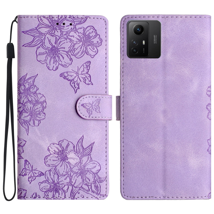 Cherry Blossom Butterfly Skin Feel Embossed PU Phone Case, For Xiaomi Redmi 13C 4G Global, For Xiaomi Redmi 12, For Xiaomi Redmi Note 12S, For Xiaomi Redmi Note 12 Global, For Xiaomi Redmi Note 12 Pro Global, For Xiaomi Redmi A1                        ...