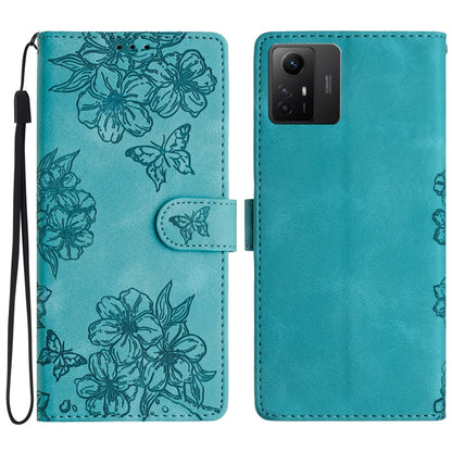 Cherry Blossom Butterfly Skin Feel Embossed PU Phone Case, For Xiaomi Redmi 13C 4G Global, For Xiaomi Redmi 12, For Xiaomi Redmi Note 12S, For Xiaomi Redmi Note 12 Global, For Xiaomi Redmi Note 12 Pro Global, For Xiaomi Redmi A1                        ...