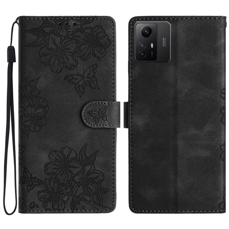 Cherry Blossom Butterfly Skin Feel Embossed PU Phone Case, For Xiaomi Redmi 13C 4G Global, For Xiaomi Redmi 12, For Xiaomi Redmi Note 12S, For Xiaomi Redmi Note 12 Global, For Xiaomi Redmi Note 12 Pro Global, For Xiaomi Redmi A1                        ...