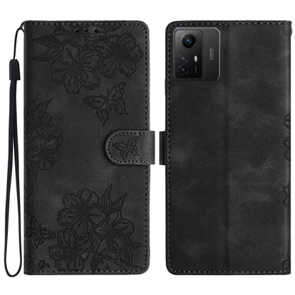 Cherry Blossom Butterfly Skin Feel Embossed PU Phone Case, For Xiaomi Redmi 13C 4G Global, For Xiaomi Redmi 12, For Xiaomi Redmi Note 12S, For Xiaomi Redmi Note 12 Global, For Xiaomi Redmi Note 12 Pro Global, For Xiaomi Redmi A1                        ...