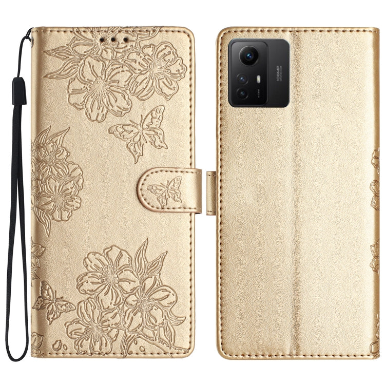 Cherry Blossom Butterfly Skin Feel Embossed PU Phone Case, For Xiaomi Redmi 13C 4G Global, For Xiaomi Redmi 12, For Xiaomi Redmi Note 12S, For Xiaomi Redmi Note 12 Global, For Xiaomi Redmi Note 12 Pro Global, For Xiaomi Redmi A1                        ...