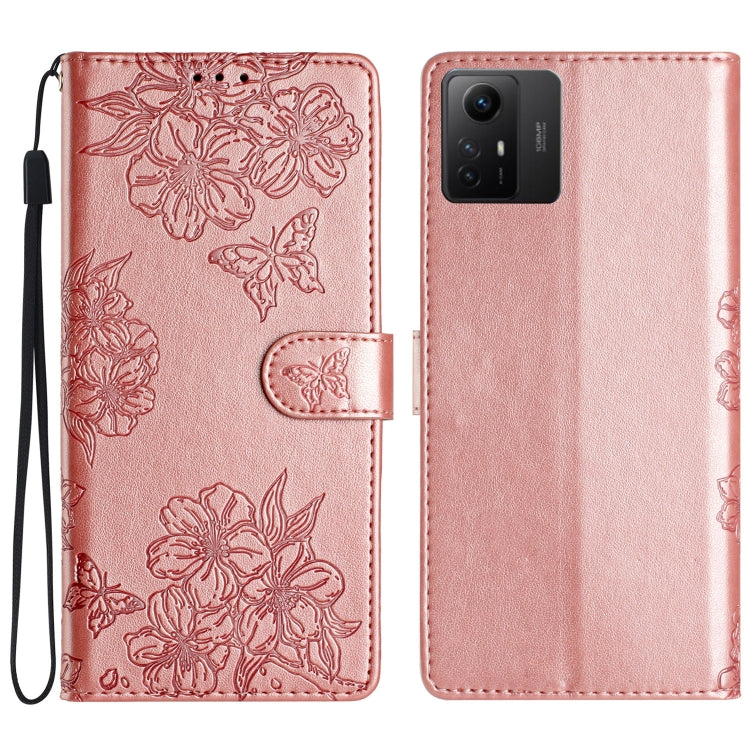 Cherry Blossom Butterfly Skin Feel Embossed PU Phone Case, For Xiaomi Redmi 13C 4G Global, For Xiaomi Redmi 12, For Xiaomi Redmi Note 12S, For Xiaomi Redmi Note 12 Global, For Xiaomi Redmi Note 12 Pro Global, For Xiaomi Redmi A1                        ...