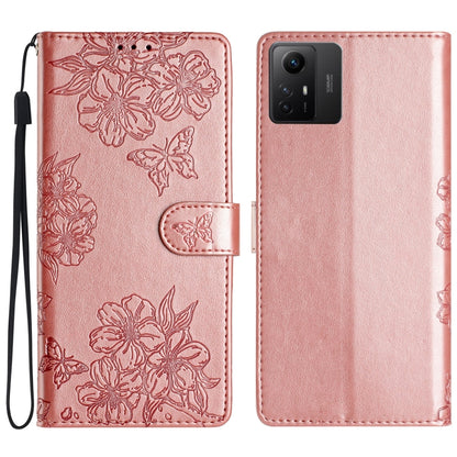 Cherry Blossom Butterfly Skin Feel Embossed PU Phone Case, For Xiaomi Redmi 13C 4G Global, For Xiaomi Redmi 12, For Xiaomi Redmi Note 12S, For Xiaomi Redmi Note 12 Global, For Xiaomi Redmi Note 12 Pro Global, For Xiaomi Redmi A1                        ...