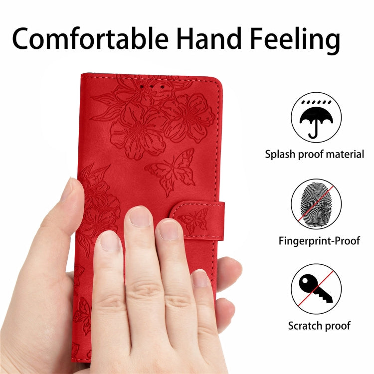 Cherry Blossom Butterfly Skin Feel Embossed PU Phone Case, For Xiaomi Redmi 13C 4G Global, For Xiaomi Redmi 12, For Xiaomi Redmi Note 12S, For Xiaomi Redmi Note 12 Global, For Xiaomi Redmi Note 12 Pro Global, For Xiaomi Redmi A1                        ...