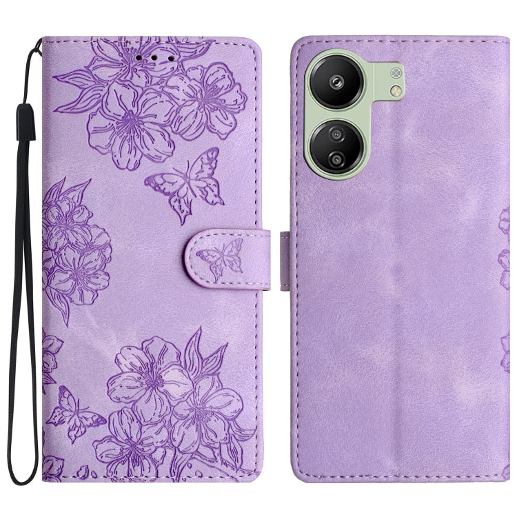 Cherry Blossom Butterfly Skin Feel Embossed PU Phone Case, For Xiaomi Redmi 13C 4G Global, For Xiaomi Redmi 12, For Xiaomi Redmi Note 12S, For Xiaomi Redmi Note 12 Global, For Xiaomi Redmi Note 12 Pro Global, For Xiaomi Redmi A1                        ...