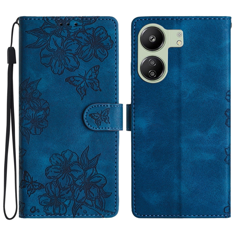 Cherry Blossom Butterfly Skin Feel Embossed PU Phone Case, For Xiaomi Redmi 13C 4G Global, For Xiaomi Redmi 12, For Xiaomi Redmi Note 12S, For Xiaomi Redmi Note 12 Global, For Xiaomi Redmi Note 12 Pro Global, For Xiaomi Redmi A1                        ...