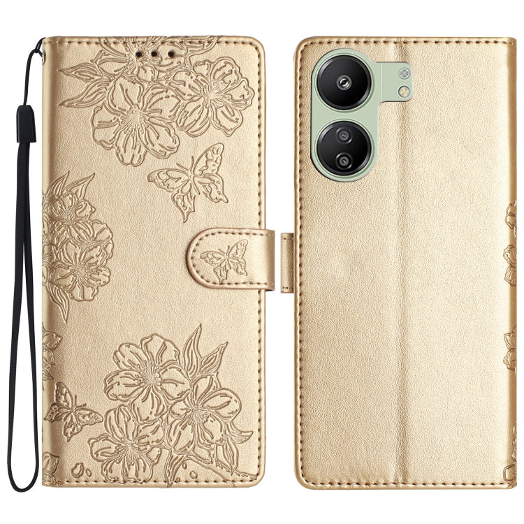 Cherry Blossom Butterfly Skin Feel Embossed PU Phone Case, For Xiaomi Redmi 13C 4G Global, For Xiaomi Redmi 12, For Xiaomi Redmi Note 12S, For Xiaomi Redmi Note 12 Global, For Xiaomi Redmi Note 12 Pro Global, For Xiaomi Redmi A1                        ...